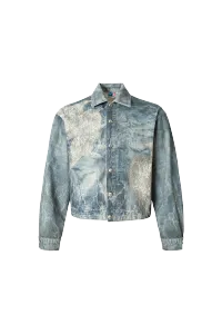 YADcrew | Lace Peace Dove Denim Vintage Jacket