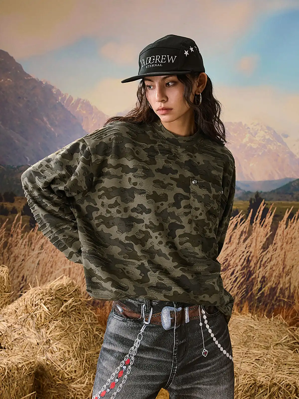 YADcrew | Wormhole Camouflage Pocket Long Sleeve