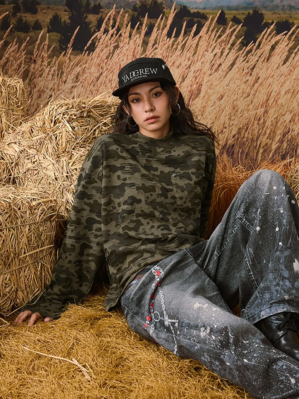 YADcrew | Wormhole Camouflage Pocket Long Sleeve