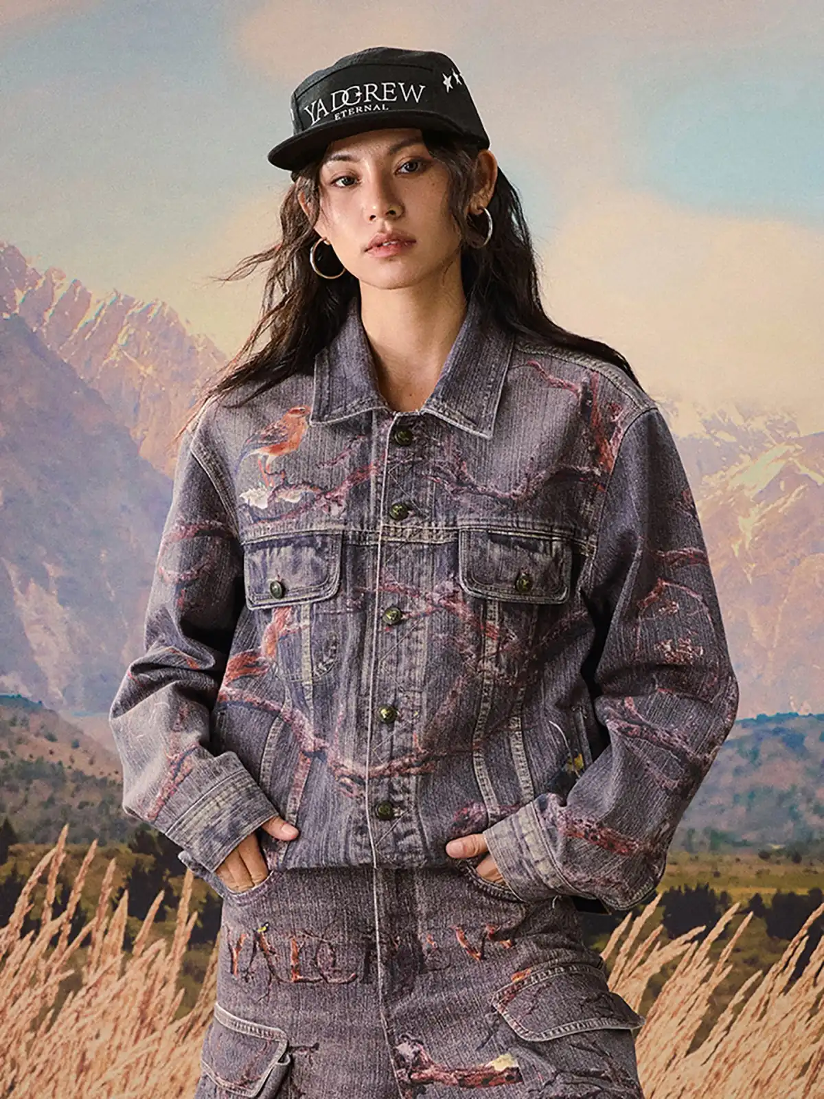 YADcrew | Autumn Forest Denim Jacket