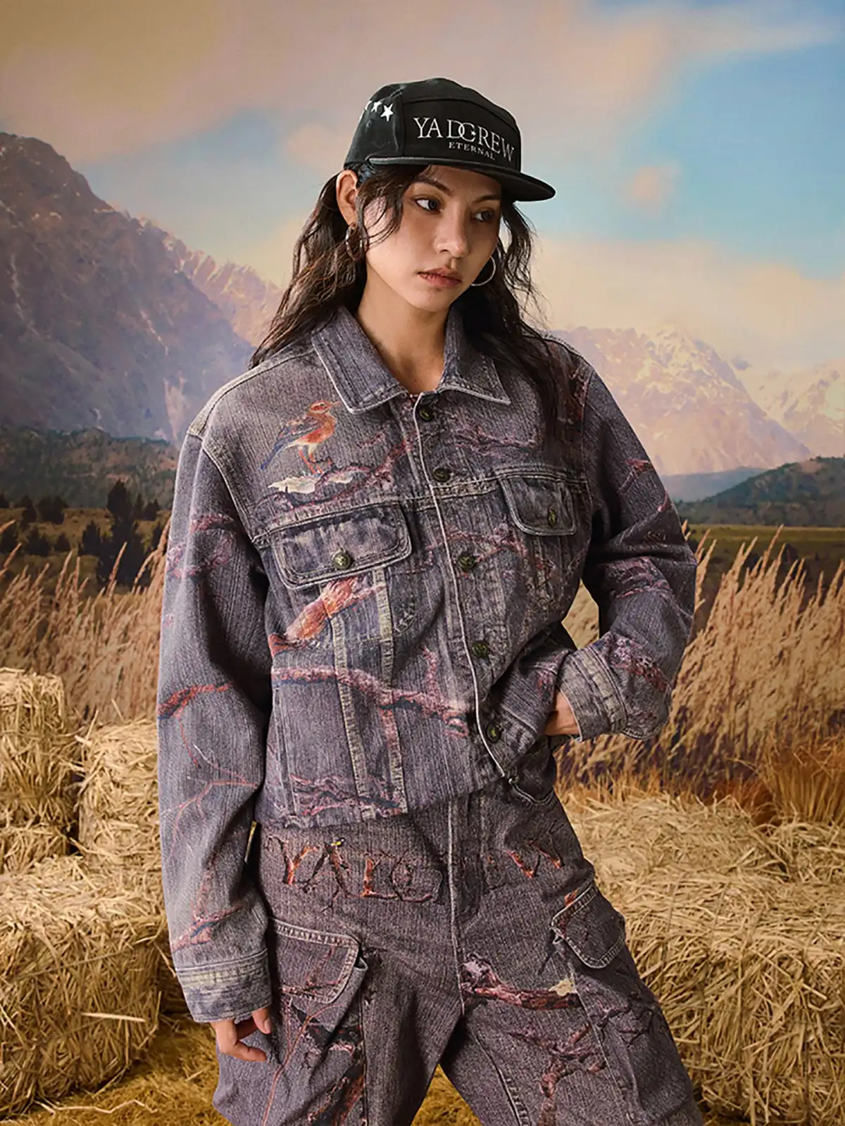 YADcrew | Autumn Forest Denim Jacket