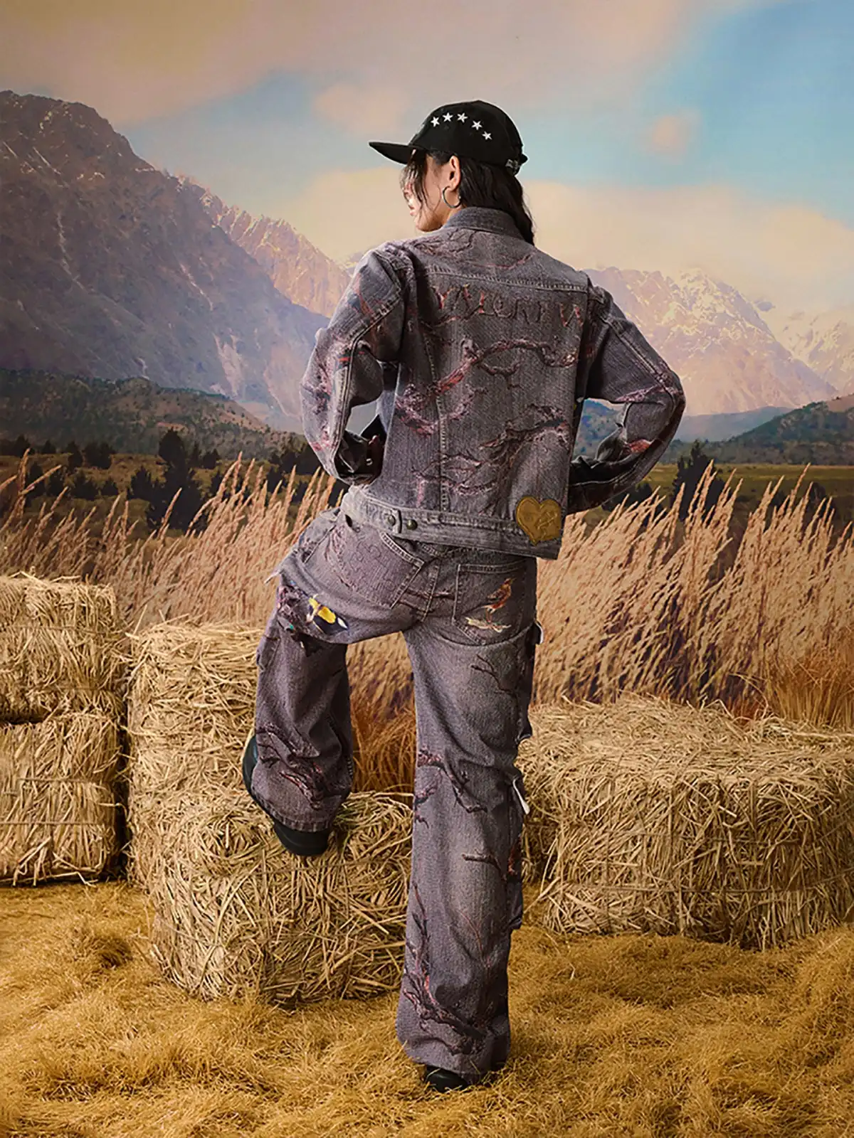 YADcrew | Autumn Forest Denim Jacket