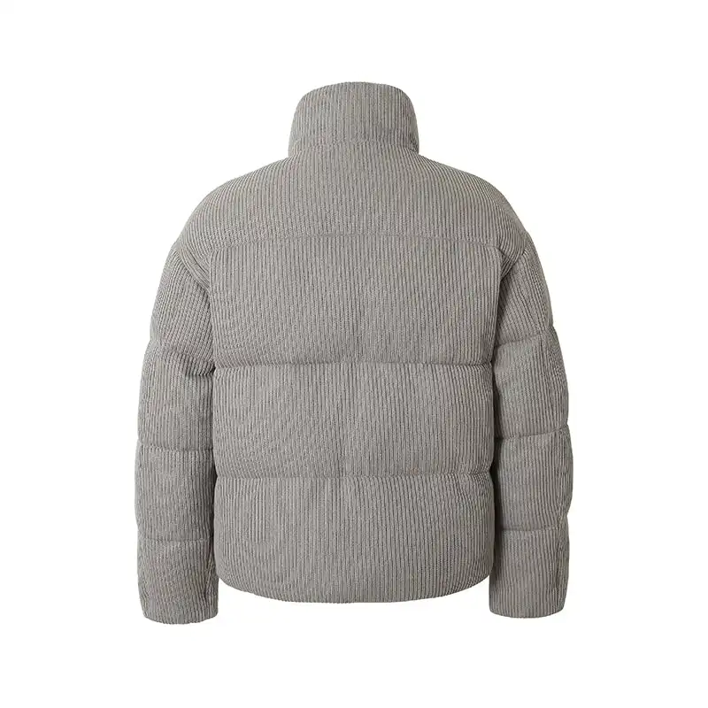 YADcrew丨Electroplated Pearl Slogan Woolen Stand-Up Collar Thickened Cotton Jacket