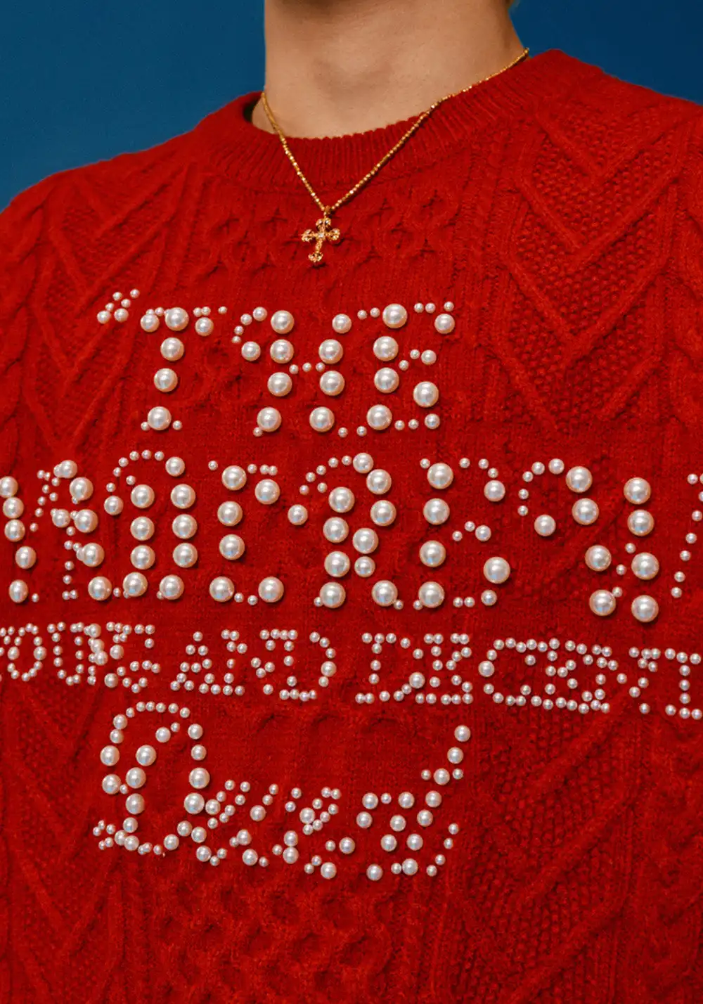 YADcrew丨YADCrew Pearl Lettering Sweater