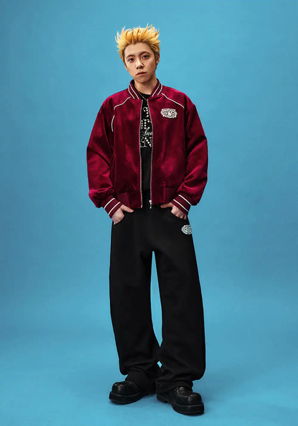 YADcrew丨Pearl Puzzle Logo Scimitar Sweatpants