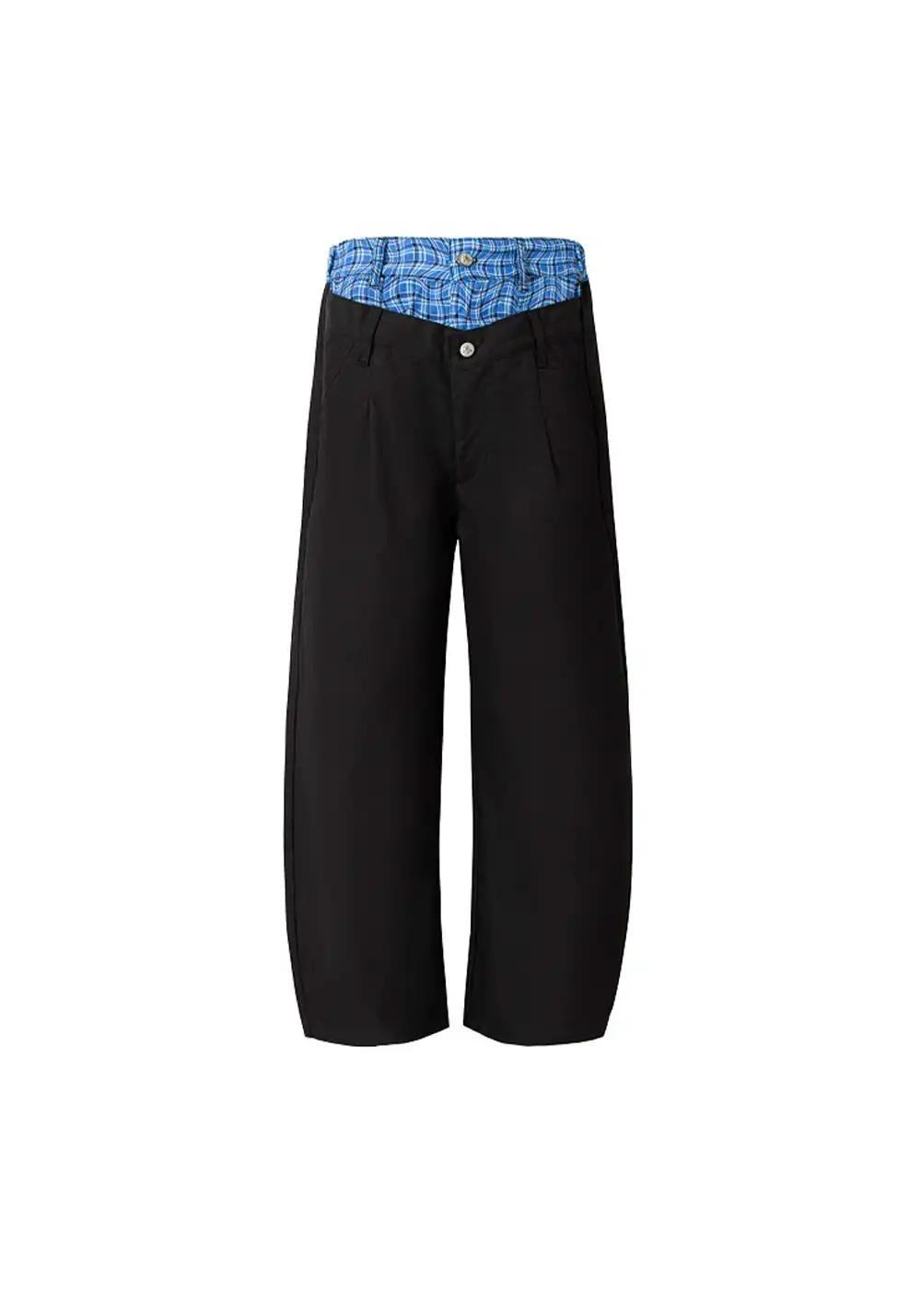 YADcrew丨Twin Waist Twisted Plaid Scimitar Pants