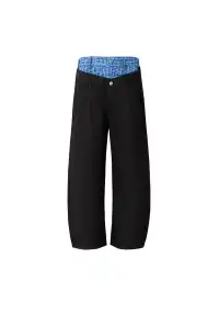 YADcrew丨Twin Waist Twisted Plaid Scimitar Pants