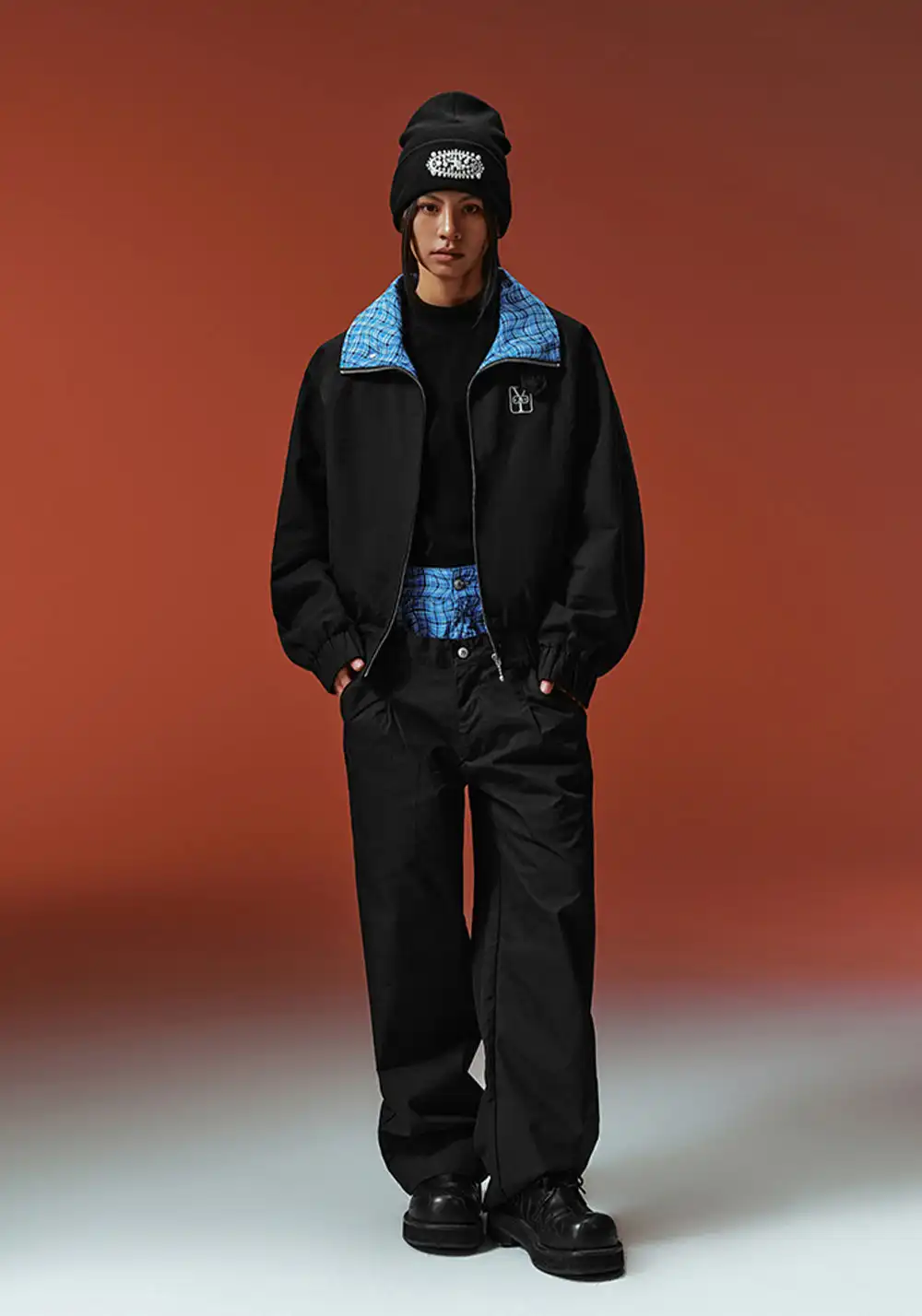 YADcrew丨Twin Waist Twisted Plaid Scimitar Pants