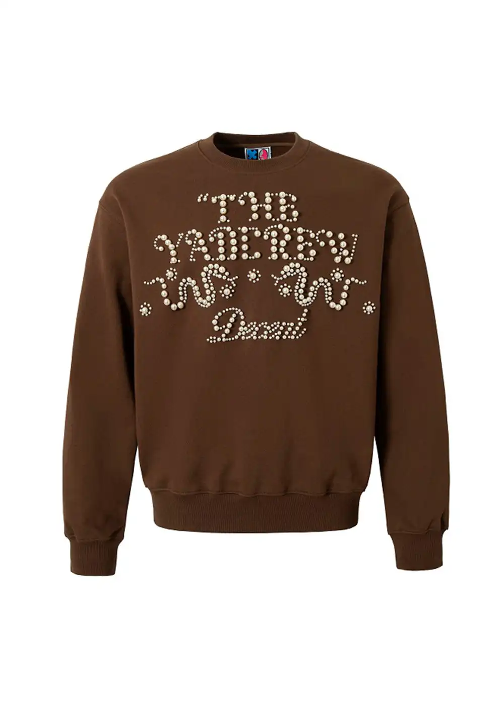 YADcrew丨Pearl Text Snake Shadow Typography Sweatshirt
