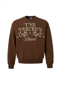 YADcrew丨Pearl Text Snake Shadow Typography Sweatshirt