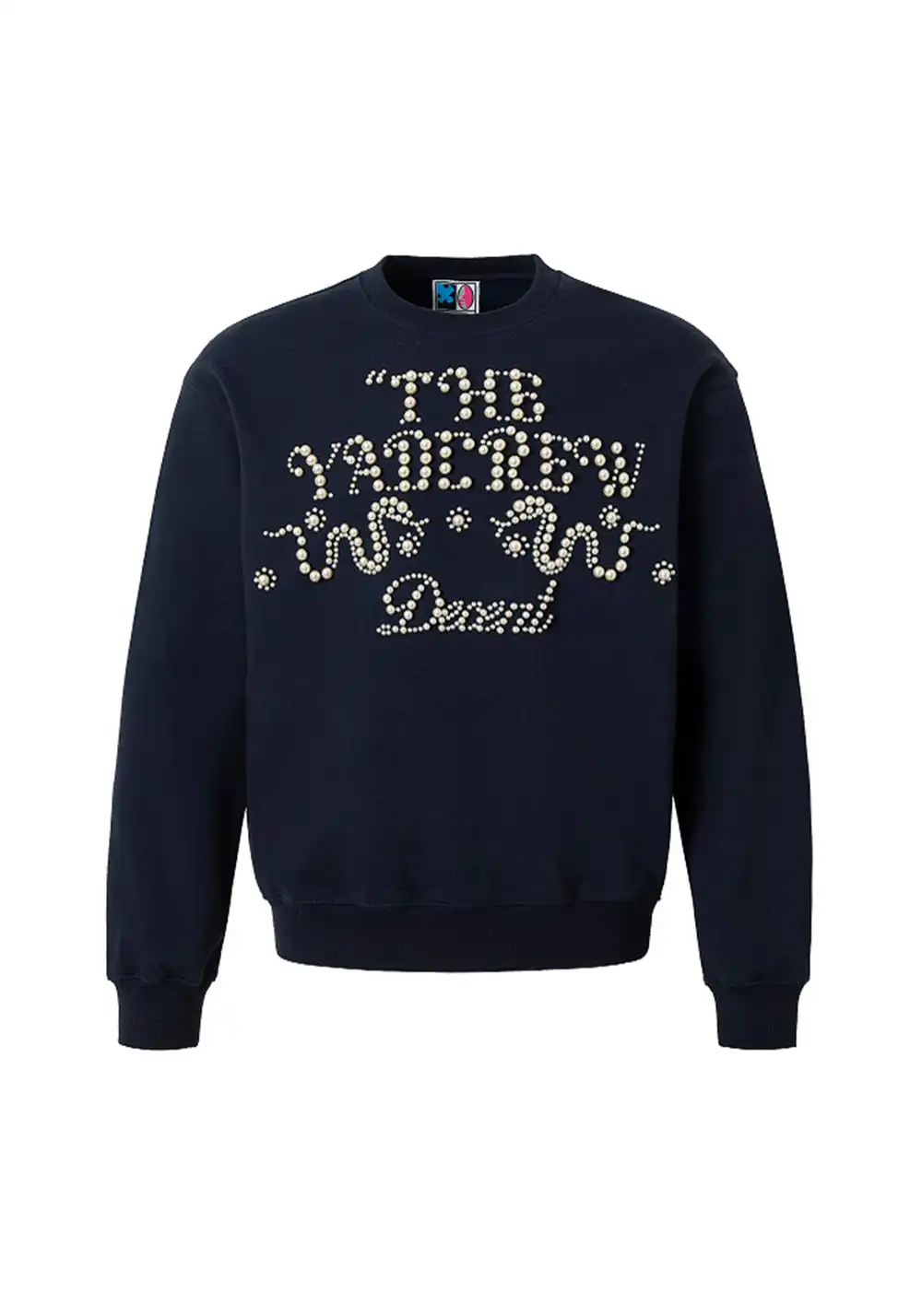YADcrew丨Pearl Text Snake Shadow Typography Sweatshirt