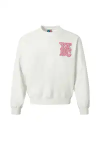 YADcrew丨Pearl Appliqué Basic Crew Neck Sweatshirt