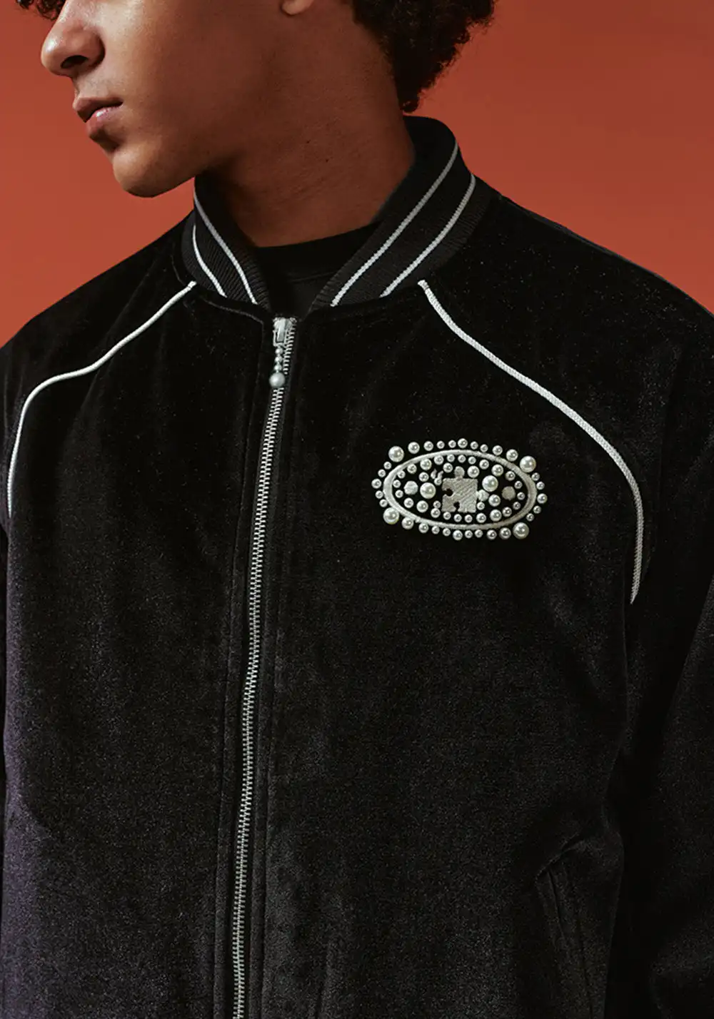 YADcrew丨Velvet Pearl Embroidered Court Style Jacket
