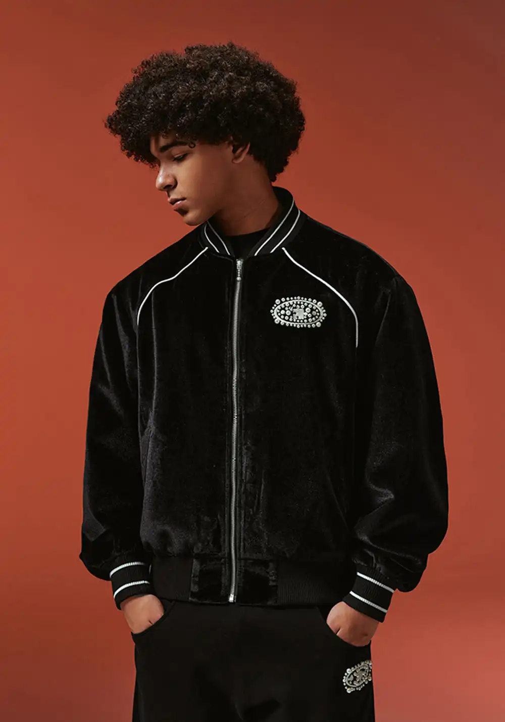 YADcrew丨Velvet Pearl Embroidered Court Style Jacket