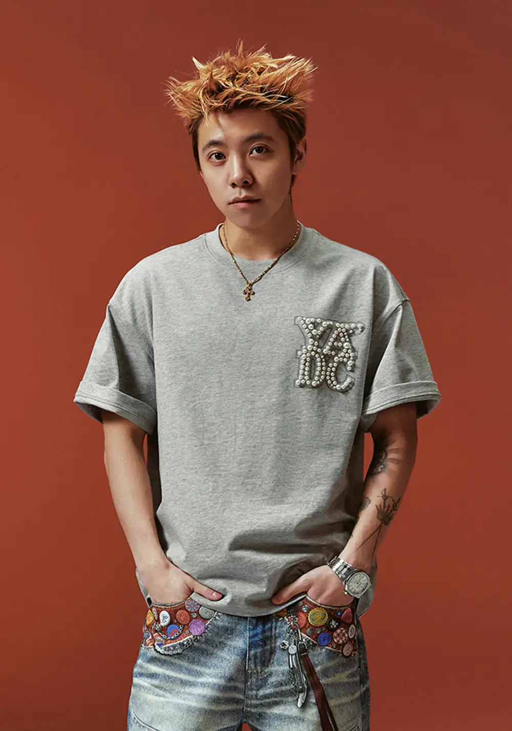 YADcrew丨Pearl Logo Print Short Sleeve