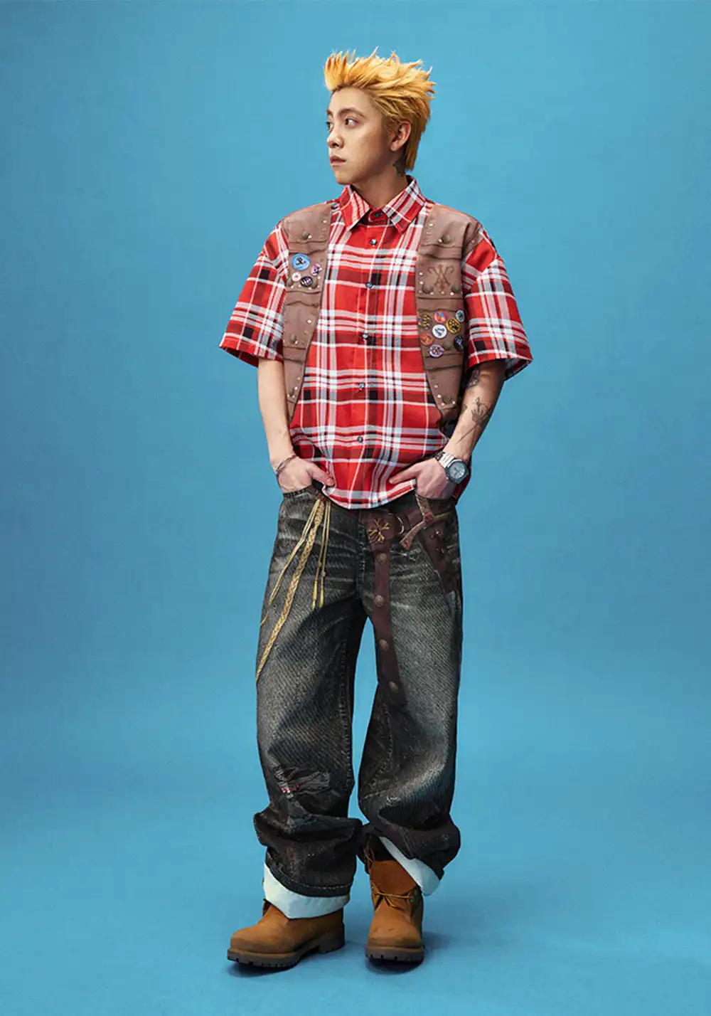 YADcrew丨Bloodbath Knight Sword Printed Jeans