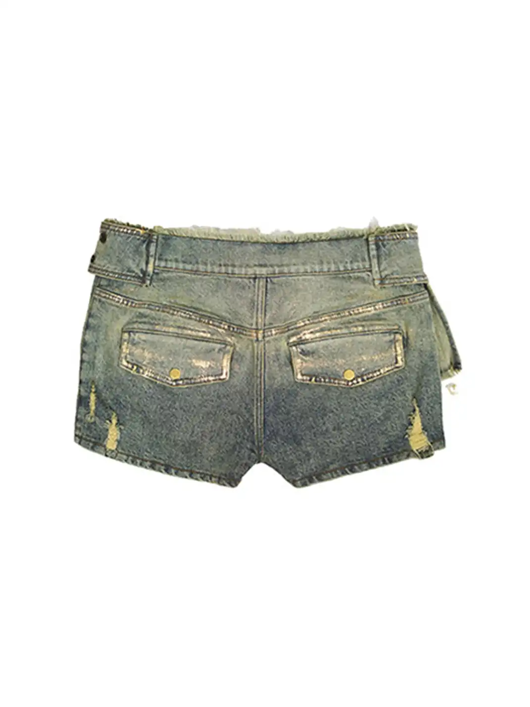 CestNous|Women's Patchwork Pleated Denim Skort