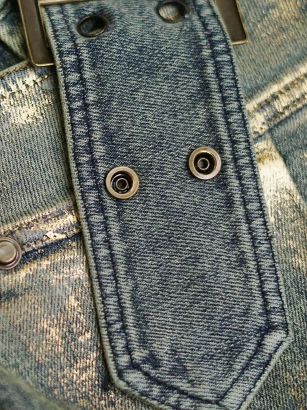 CestNous|Women's Patchwork Pleated Denim Skort