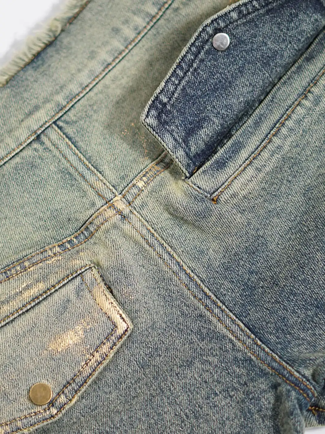 CestNous|Women's Patchwork Pleated Denim Skort