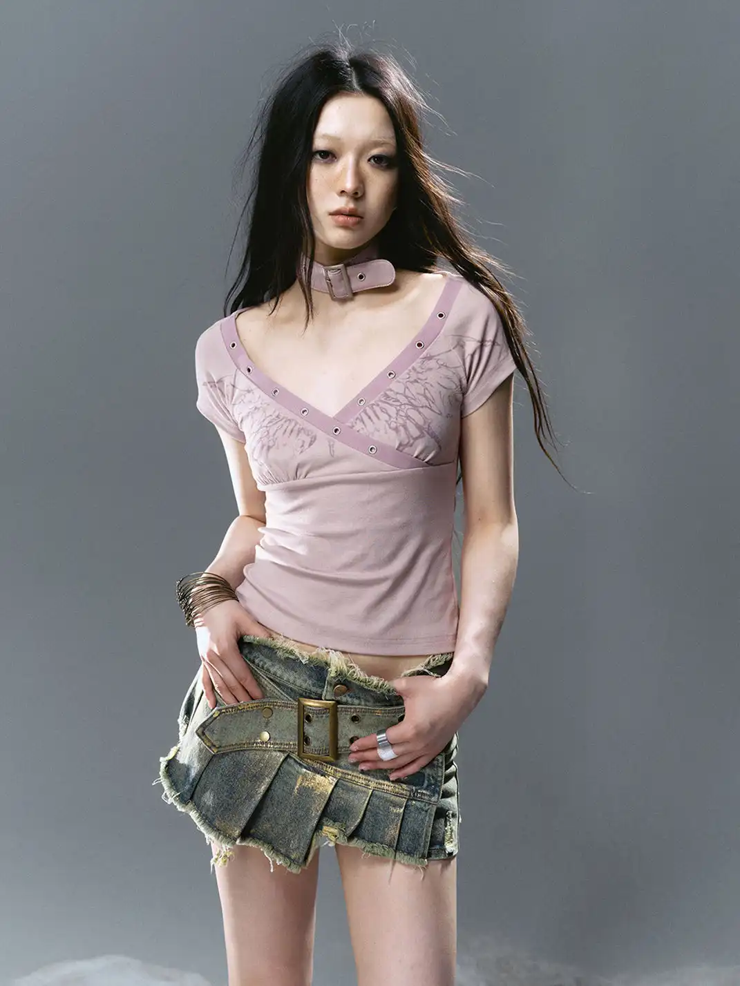 CestNous|Women's Butterfly Print Slim Fit T-Shirt