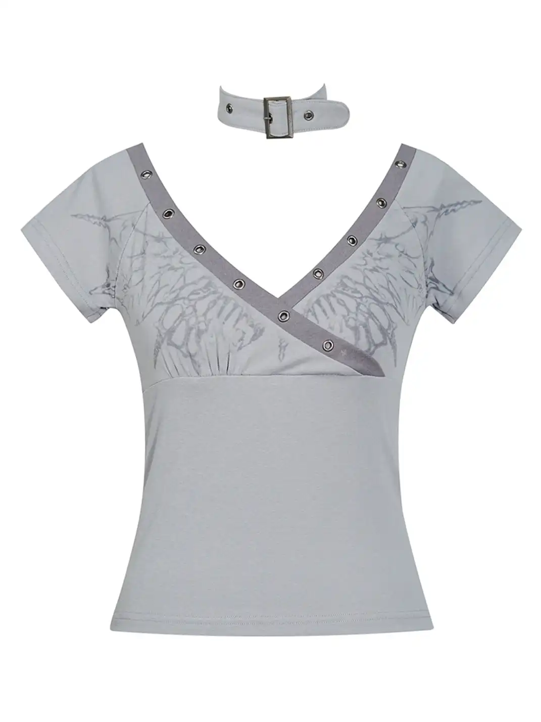 CestNous|Women's Butterfly Print Slim Fit T-Shirt