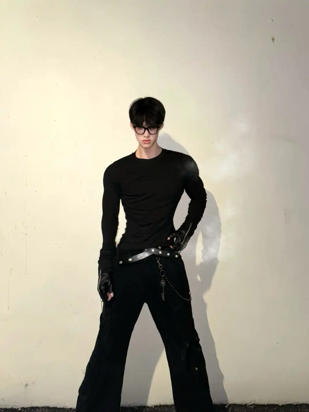 REBEL WAVE | Cross Print Slim Fit Gothic Tee