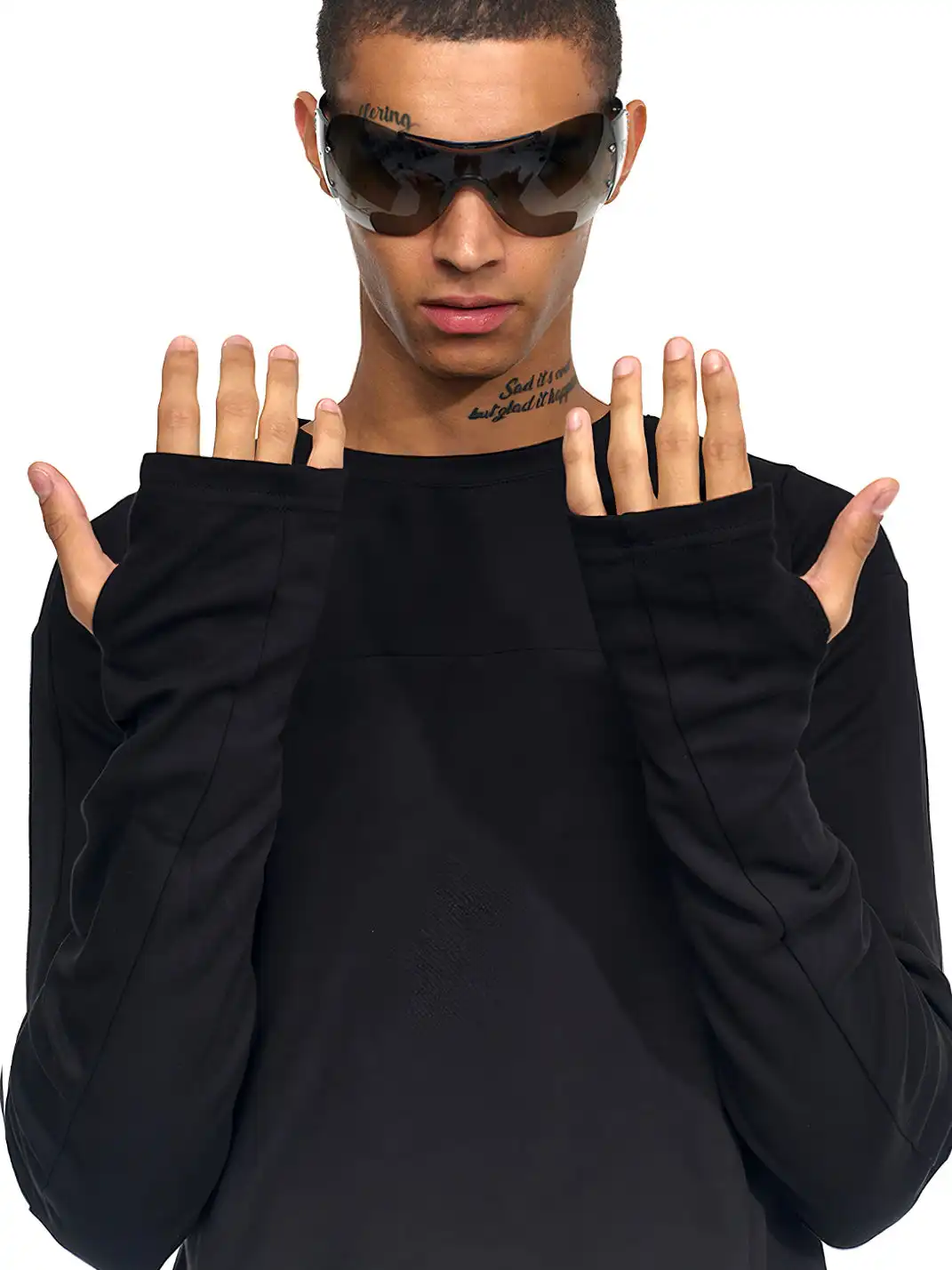 REBEL WAVE | Cross Print Slim Fit Gothic Tee