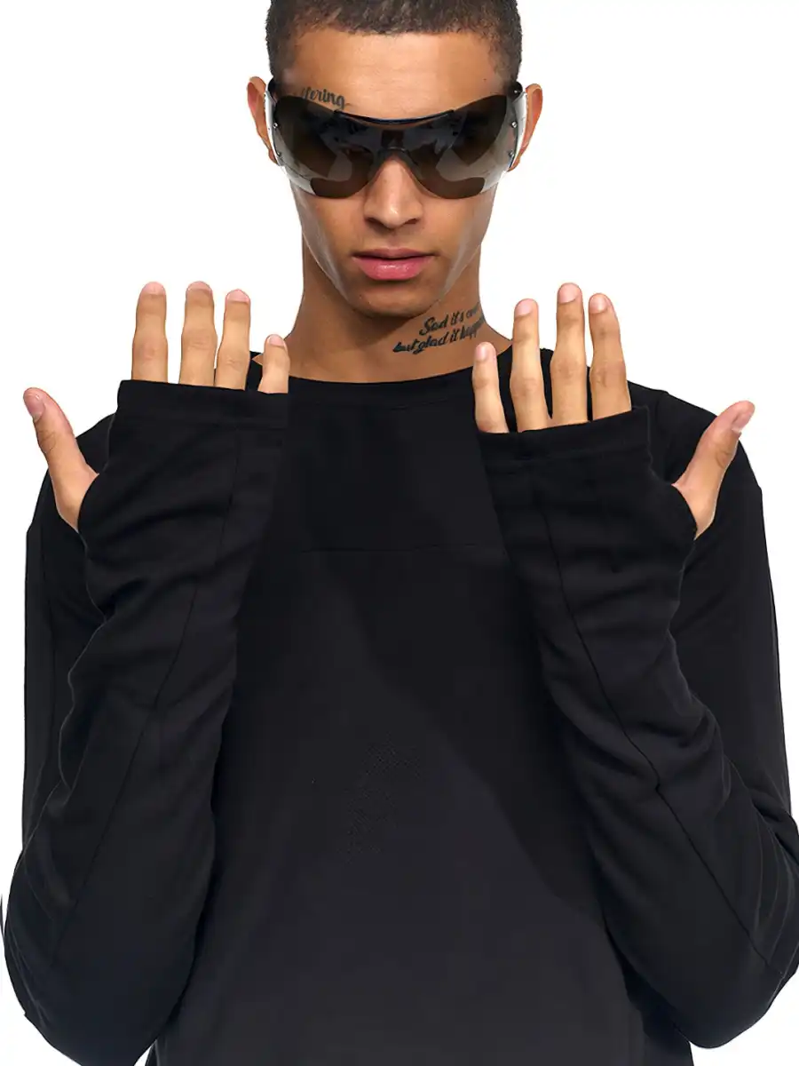 REBEL WAVE | Cross Print Slim Fit Gothic Tee - 3