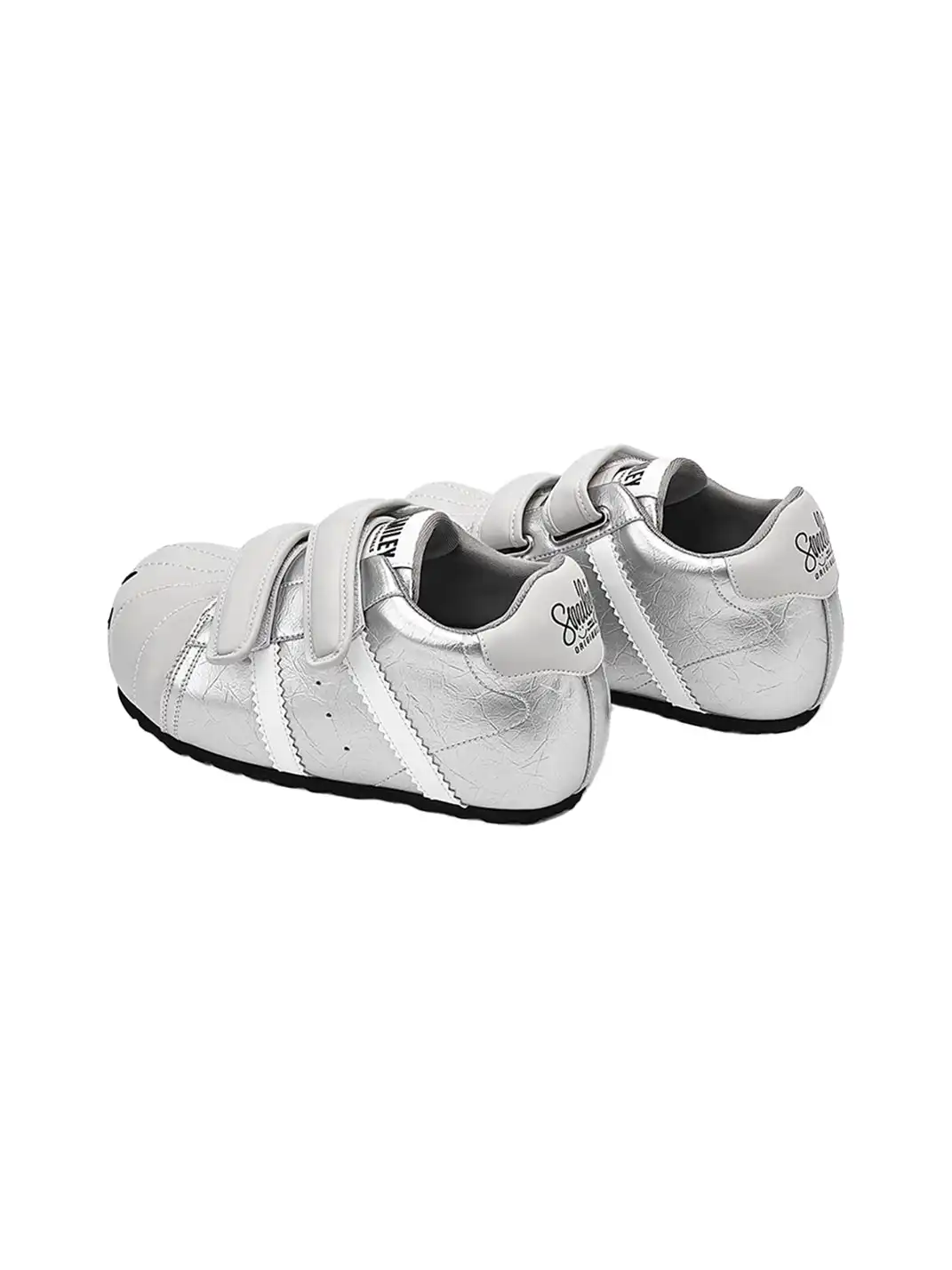 SMILEY | Shell Toe Chunky Velcro Shoes-Silver