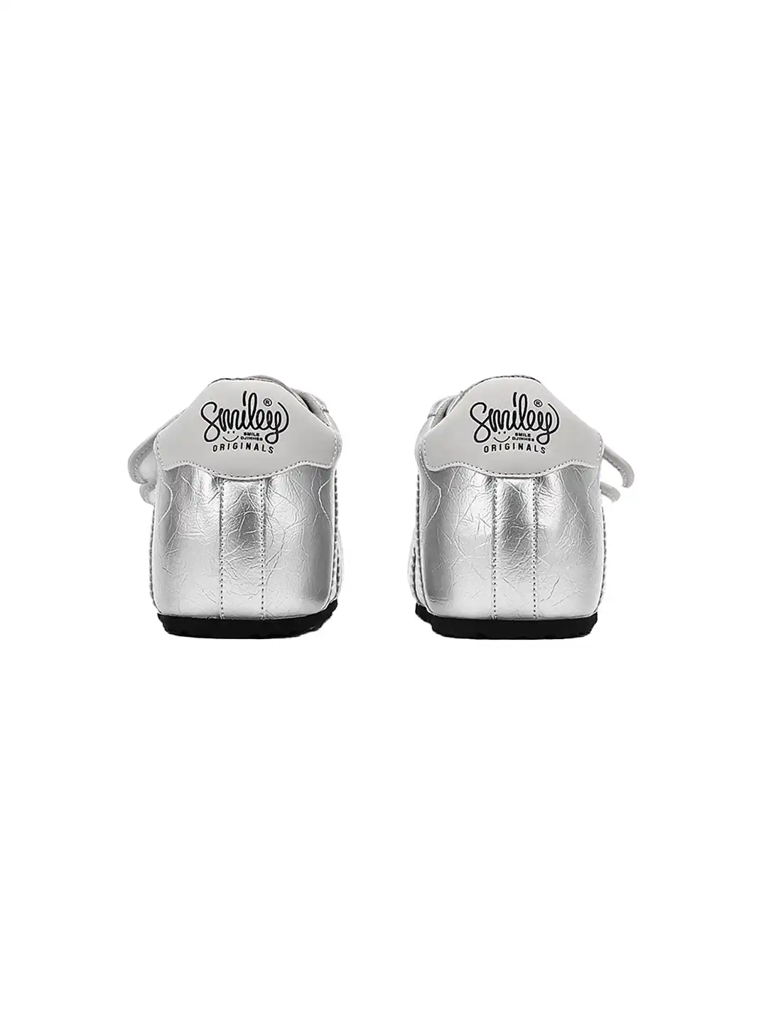 SMILEY | Shell Toe Chunky Velcro Shoes-Silver