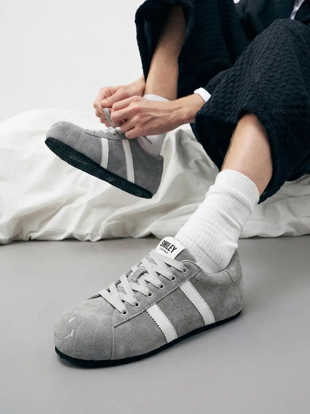 SMILEY | Shell Toe Chunky Shoes-Gray