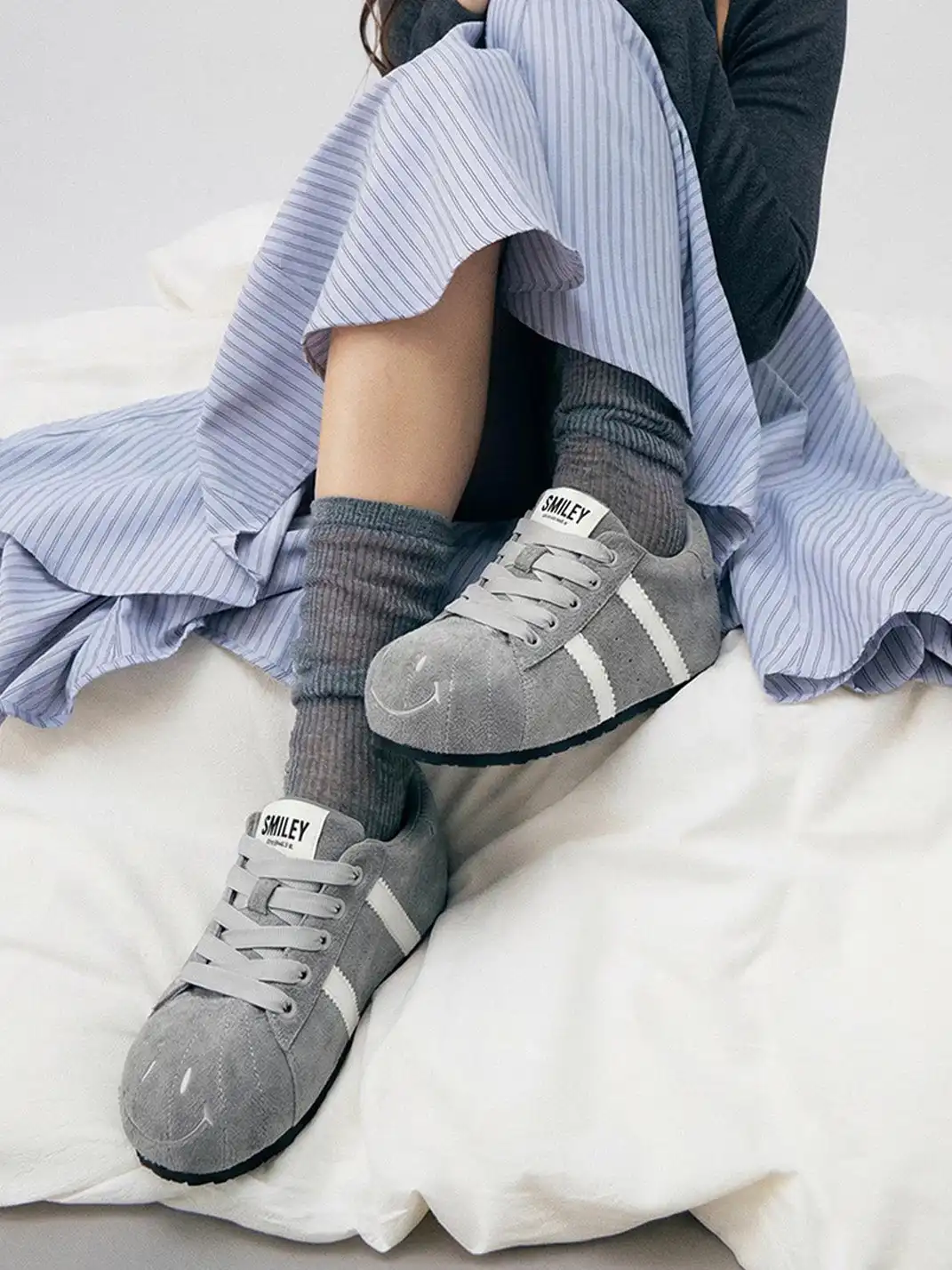 SMILEY | Shell Toe Chunky Shoes-Gray