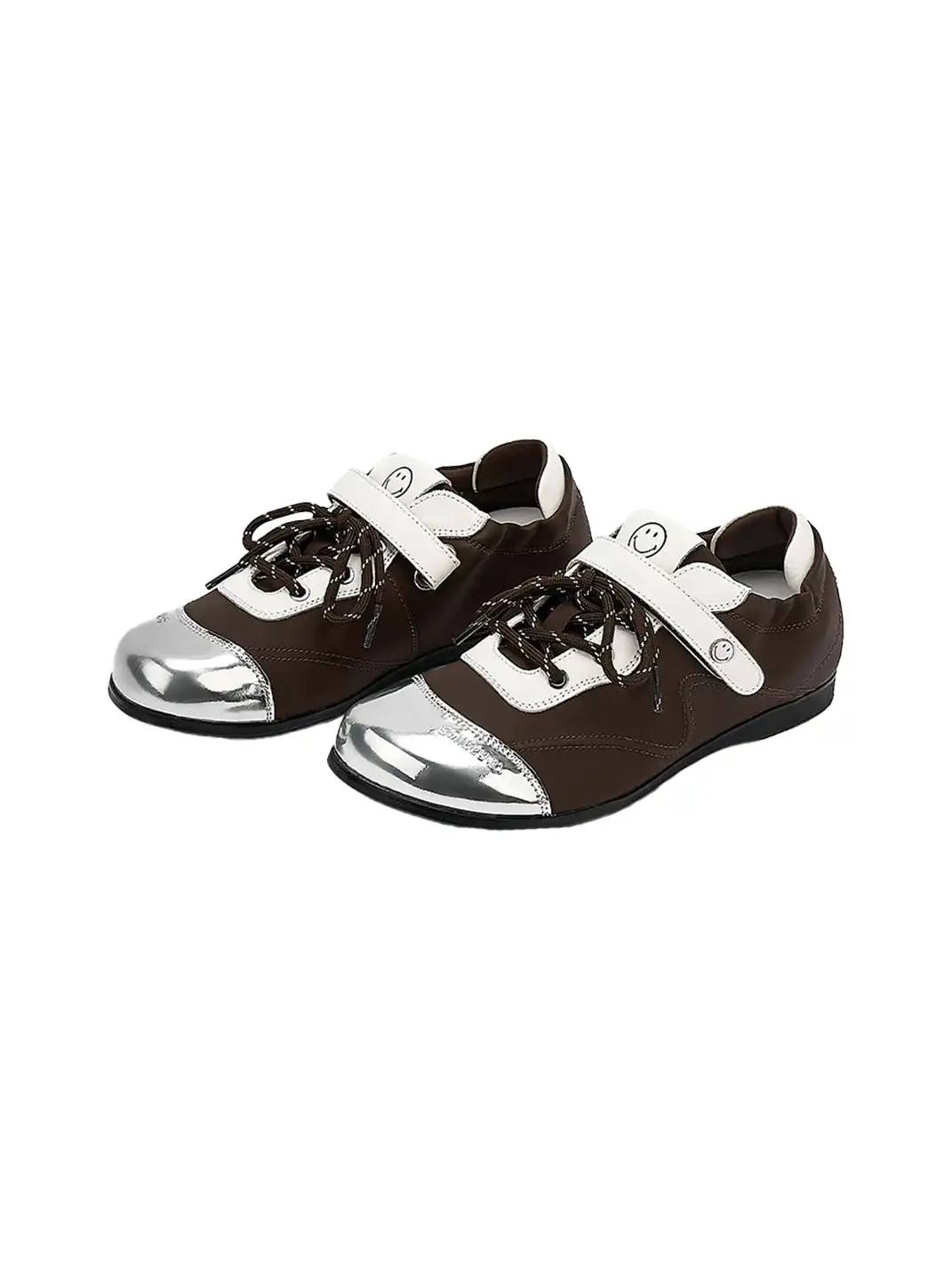 SMILEY | Ballet Flats Round Toe Shoes-Brown