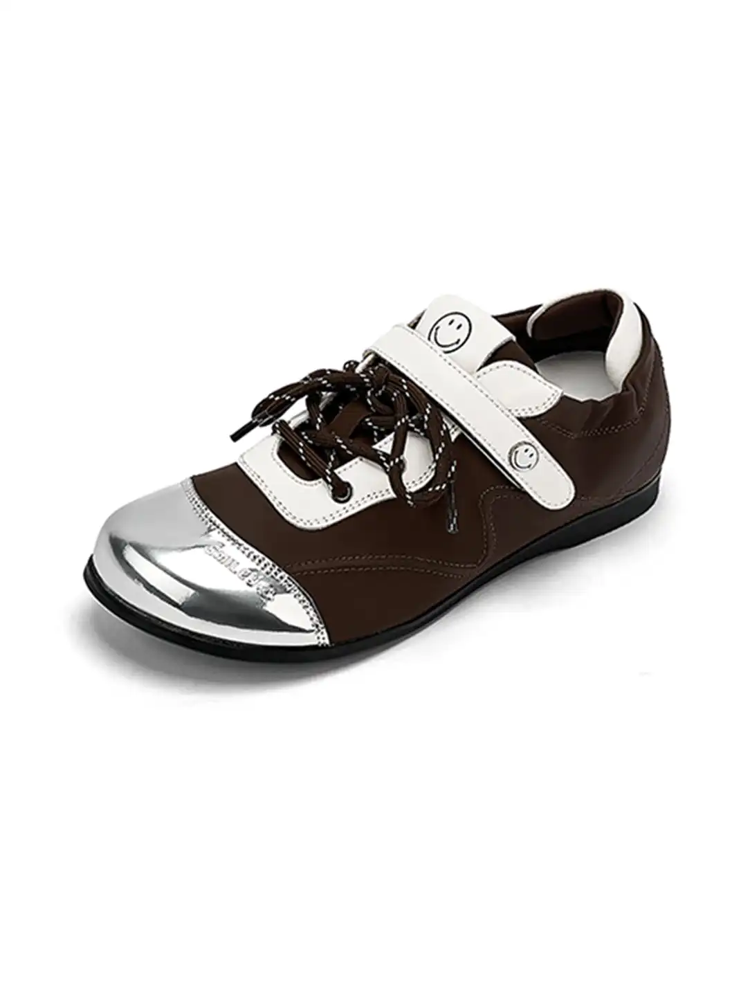 SMILEY | Ballet Flats Round Toe Shoes-Brown