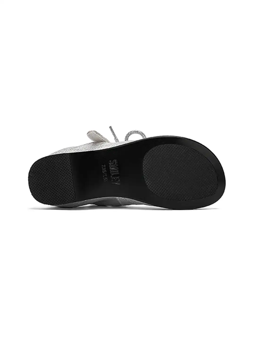 SMILEY | Ballet Flats Round Toe Shoes-Silver