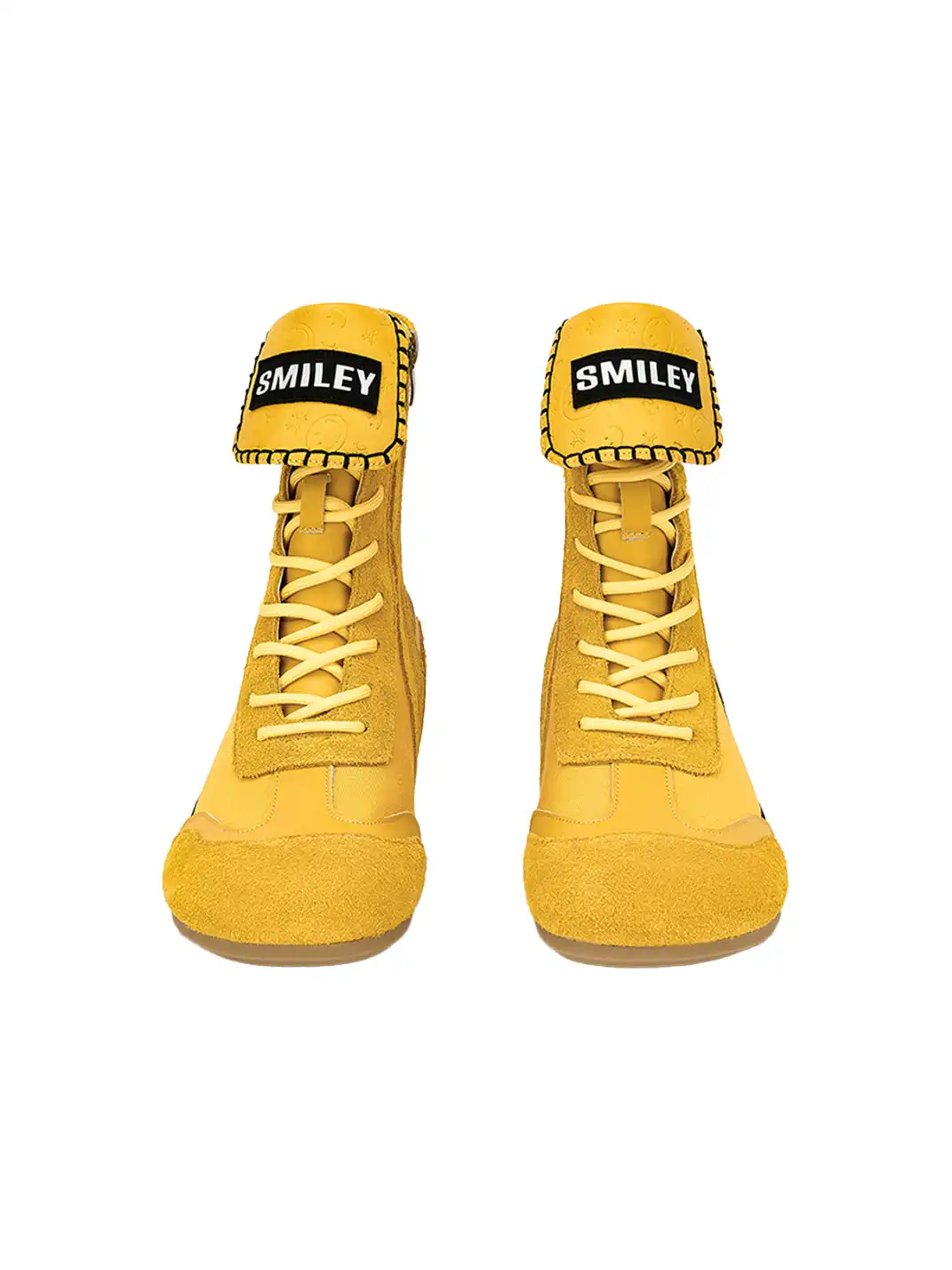 SMILEY | Boxing Mid Boots Chunky Platform-Yellow