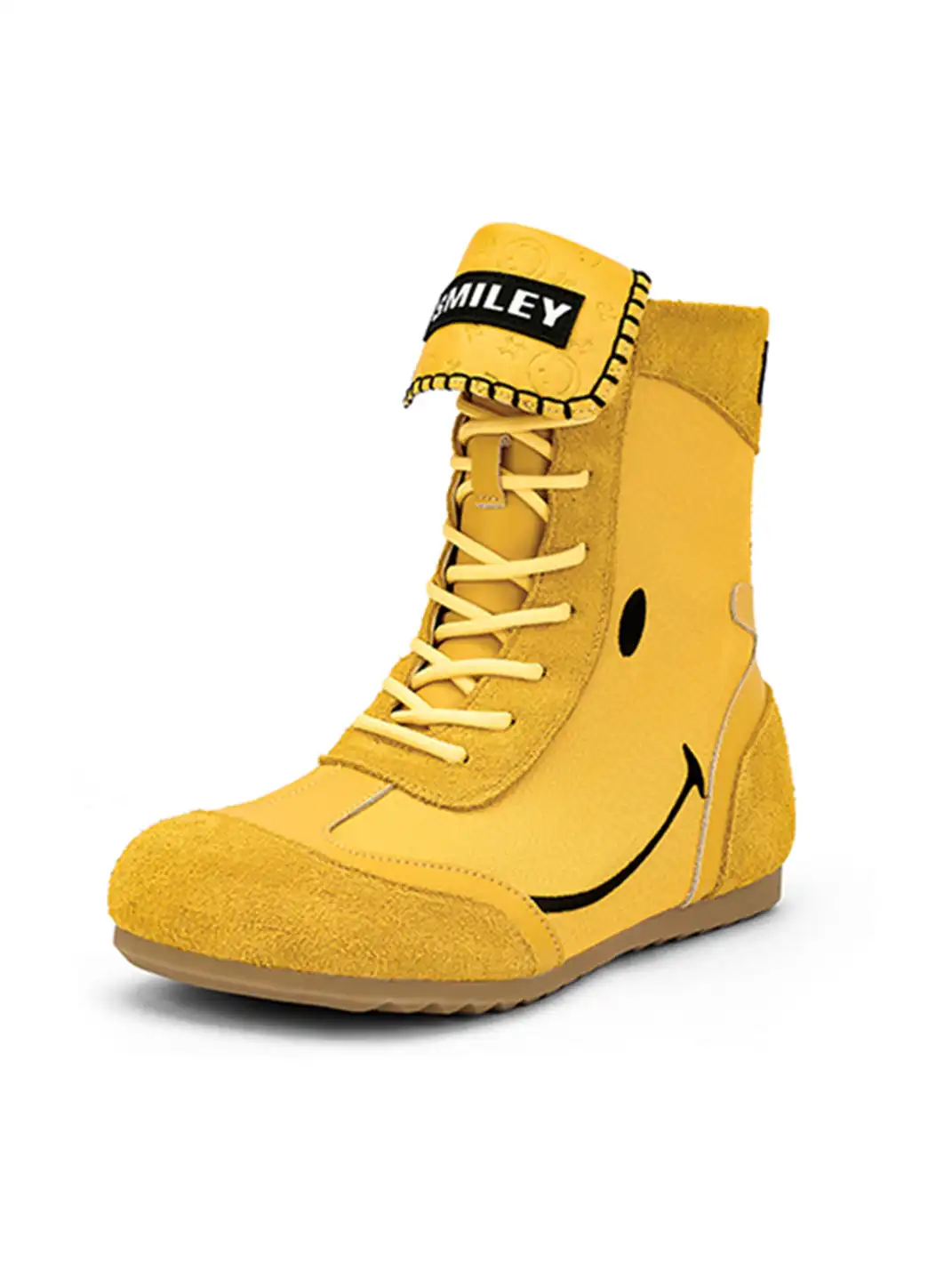 SMILEY | Boxing Mid Boots Chunky Platform-Yellow