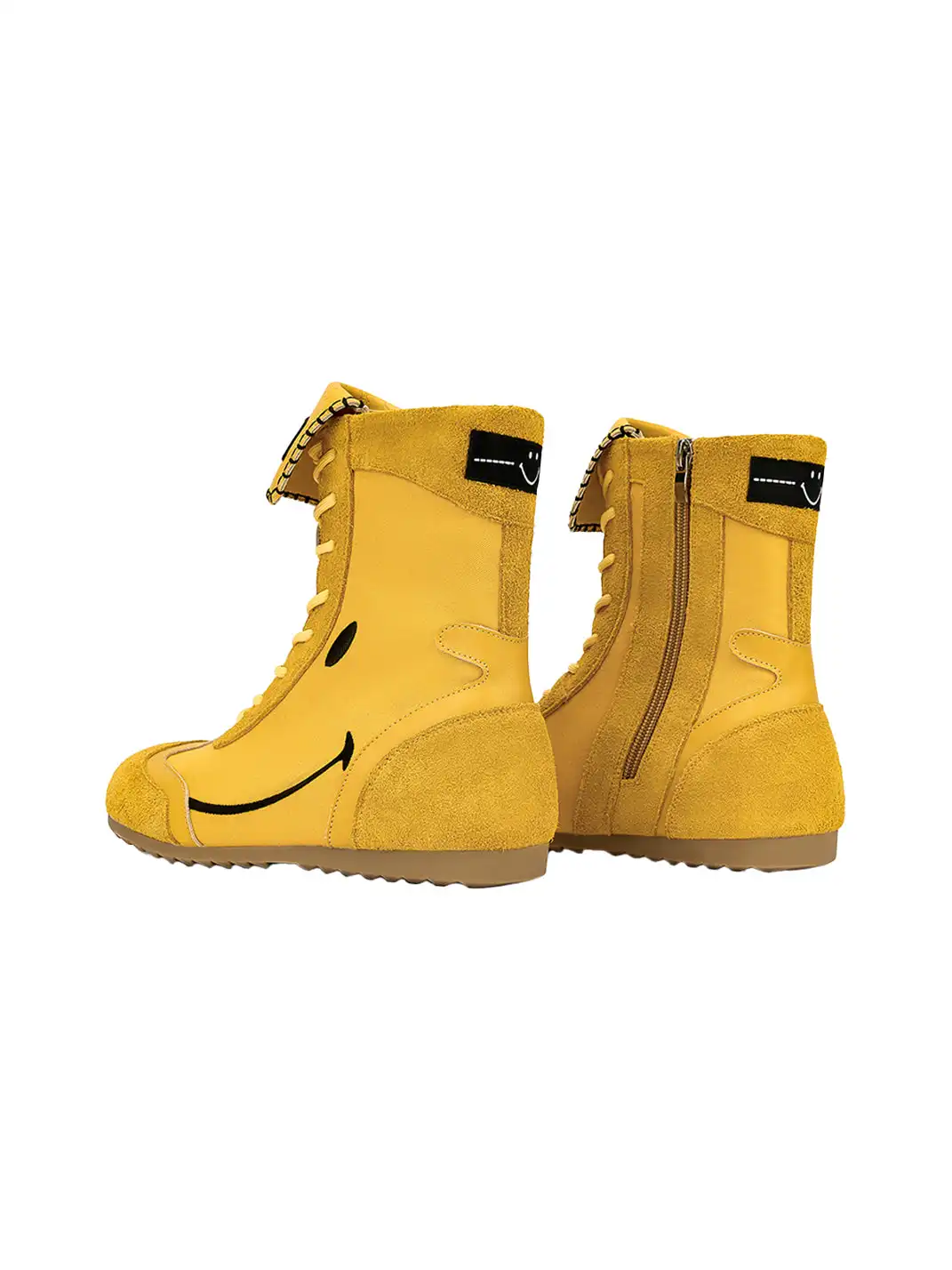 SMILEY | Boxing Mid Boots Chunky Platform-Yellow