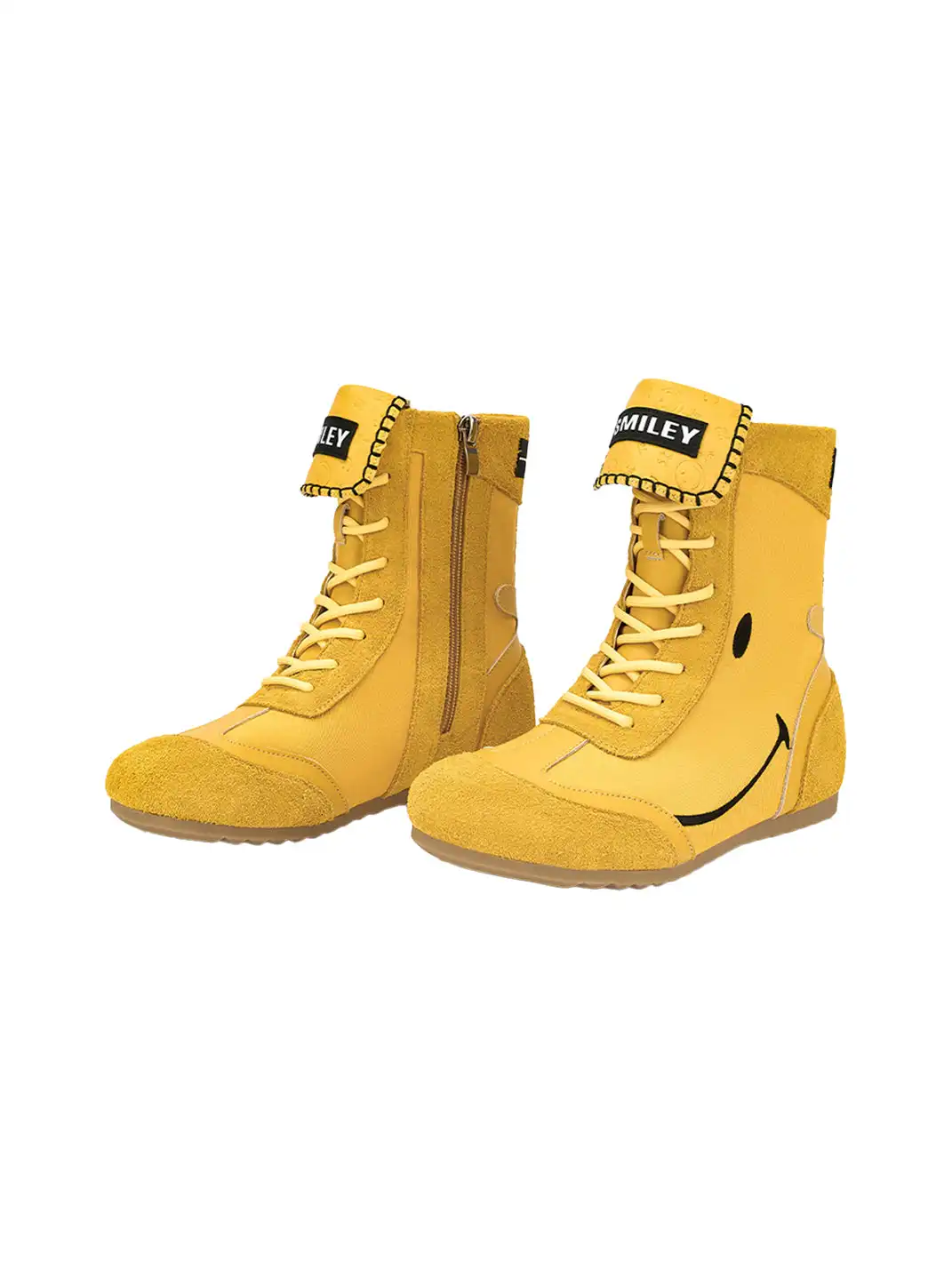 SMILEY | Boxing Mid Boots Chunky Platform-Yellow