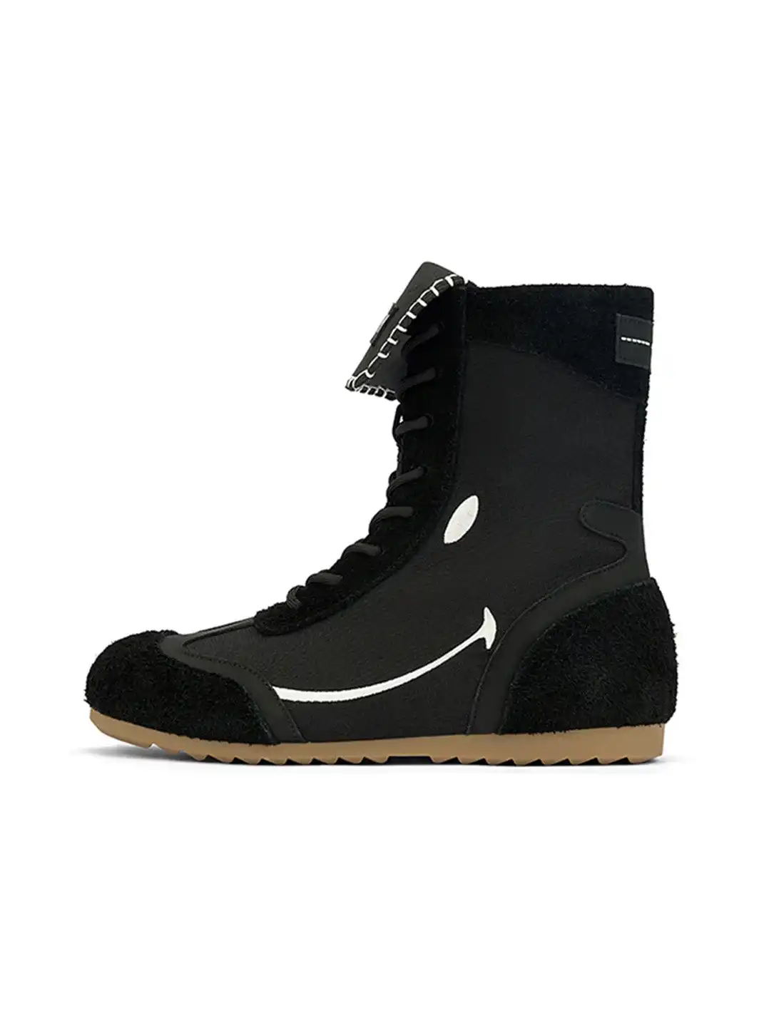 SMILEY | Boxing Mid Boots Chunky Platform-Black