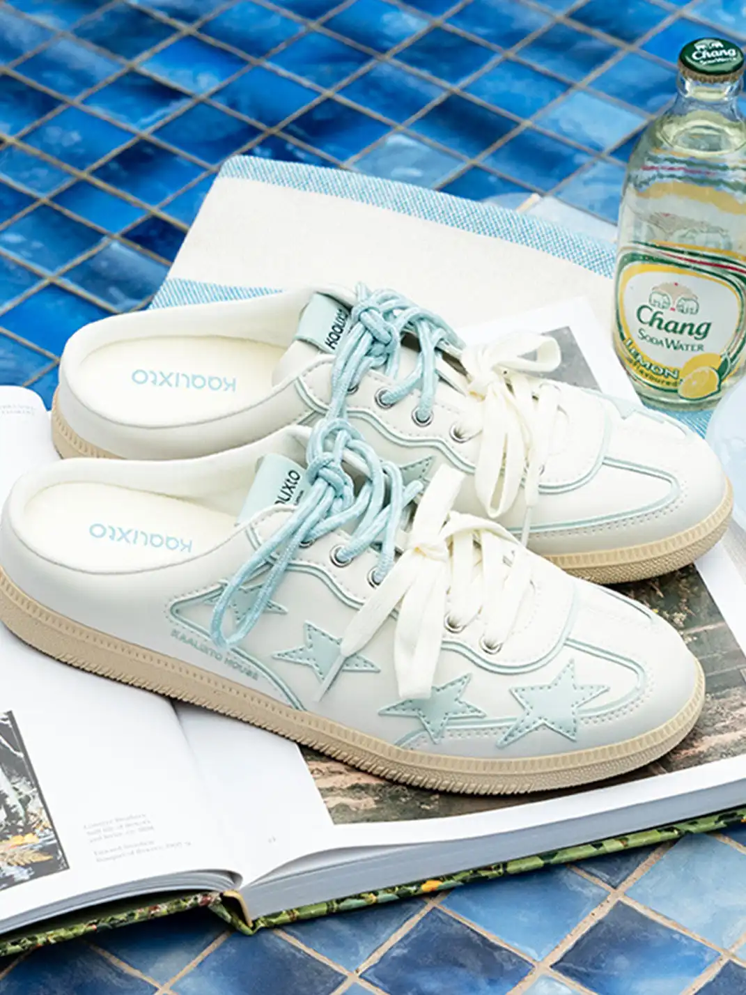 KAALIXTO | Star Design German Style Mules-Blue