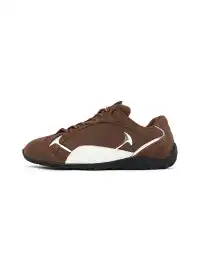 SMILEY | Retro Racing Thin Sole Sneakers-Brown