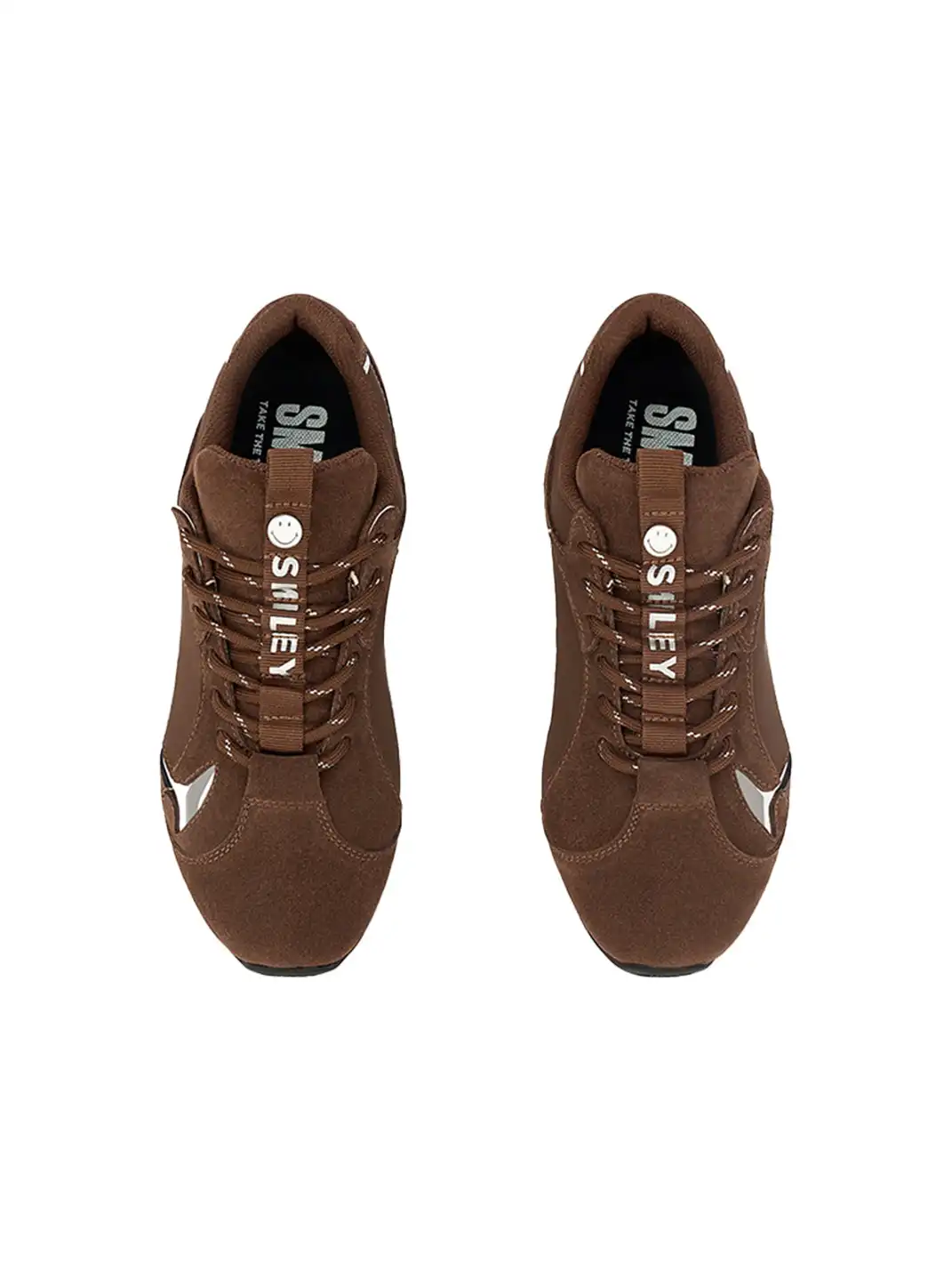 SMILEY | Retro Racing Thin Sole Sneakers-Brown