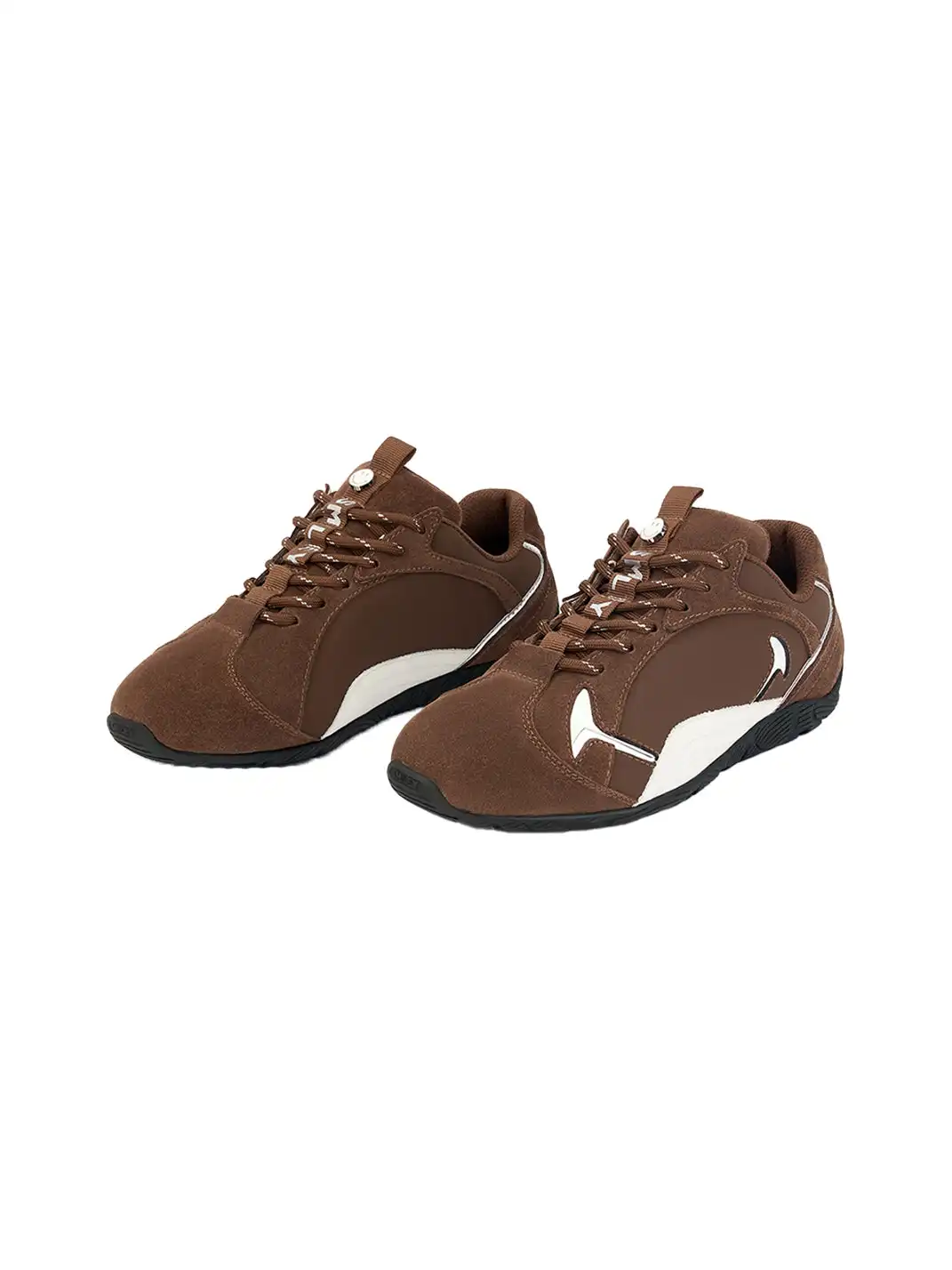 SMILEY | Retro Racing Thin Sole Sneakers-Brown