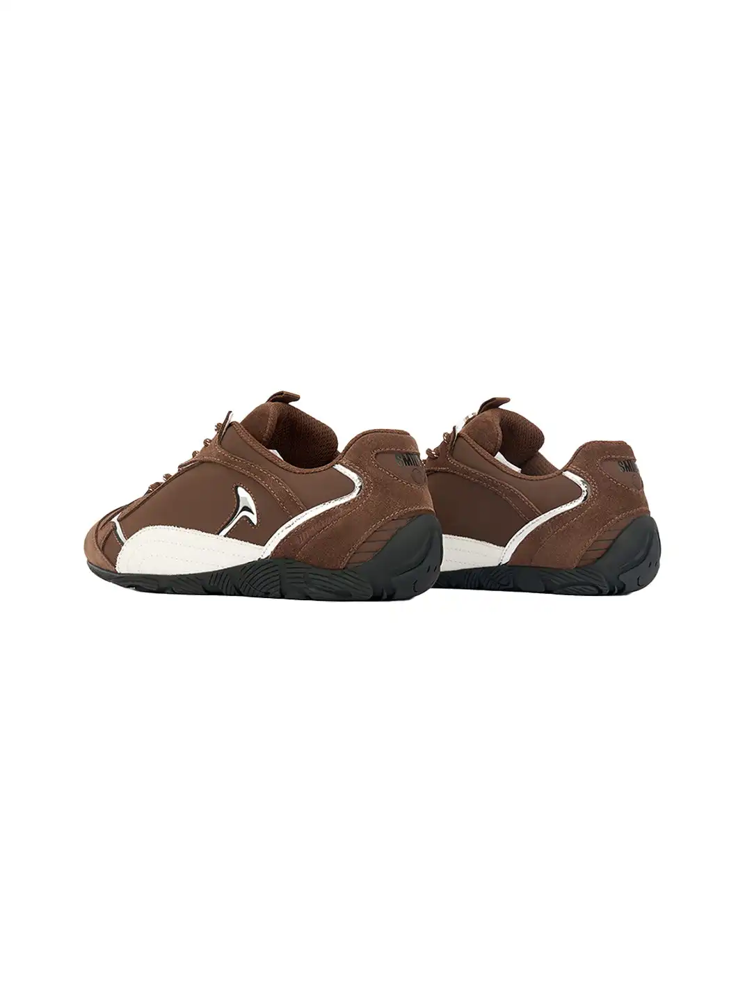 SMILEY | Retro Racing Thin Sole Sneakers-Brown