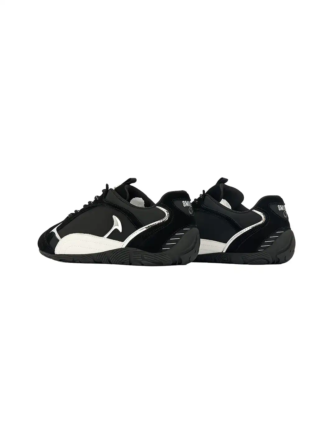 SMILEY | Retro Racing Thin Sole Sneakers-Black