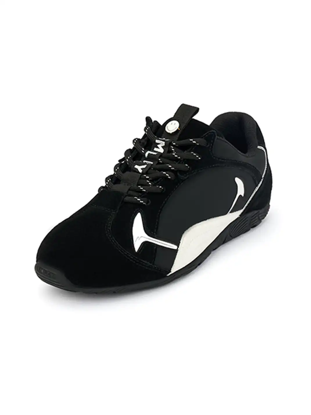SMILEY | Retro Racing Thin Sole Sneakers-Black