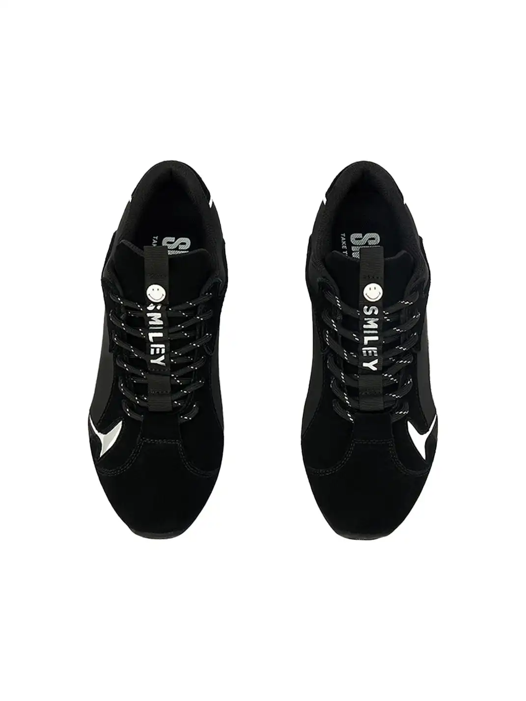 SMILEY | Retro Racing Thin Sole Sneakers-Black