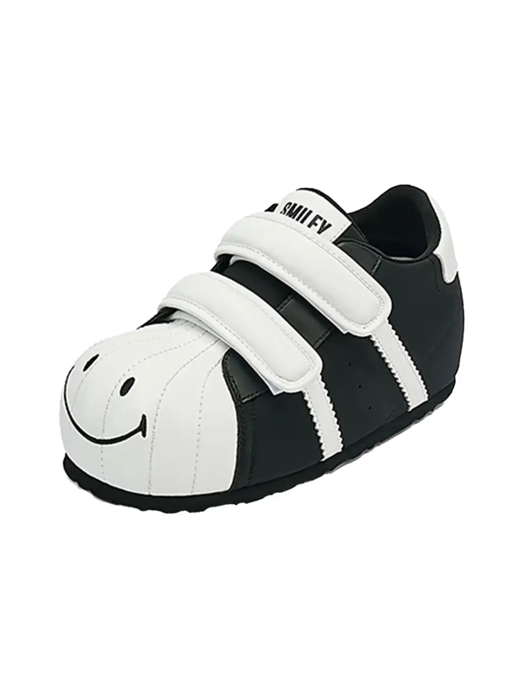 SMILEY | Shell Toe Chunky Velcro Shoes-Black