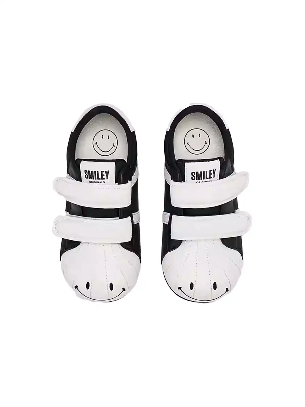 SMILEY | Shell Toe Chunky Velcro Shoes-Black